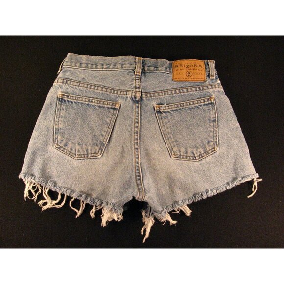 ARIZONA JEAN COMPANY Womens CUTOFF Jean Shorts 26 MEASURED Blue Distressed - Picture 2 of 7
